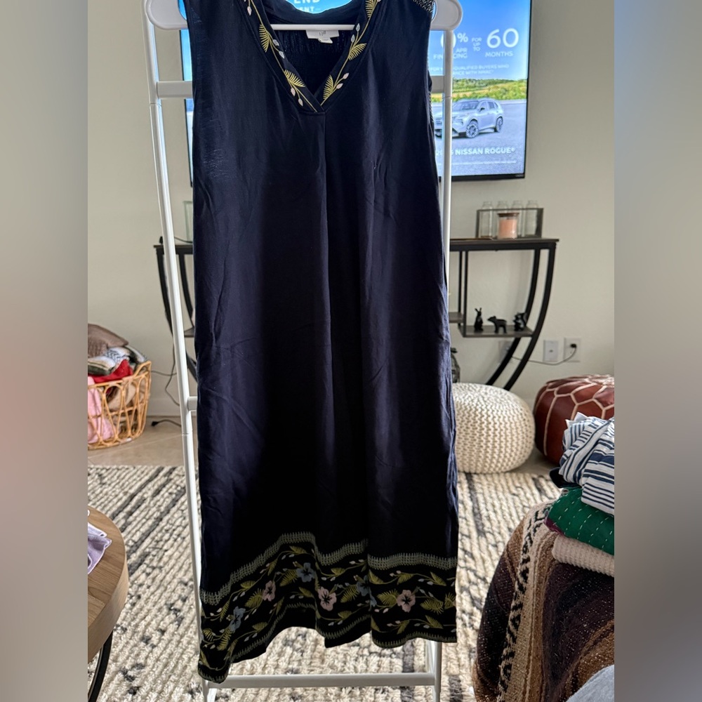 J. Jill Black Dress with Floral Detail